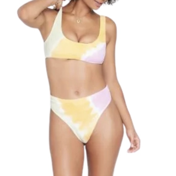 L*Space Lizzie Top & Frenchi Bitsy Bottoms 2 Pc. Bikini Set in Diagonal … - Picture 1 of 7